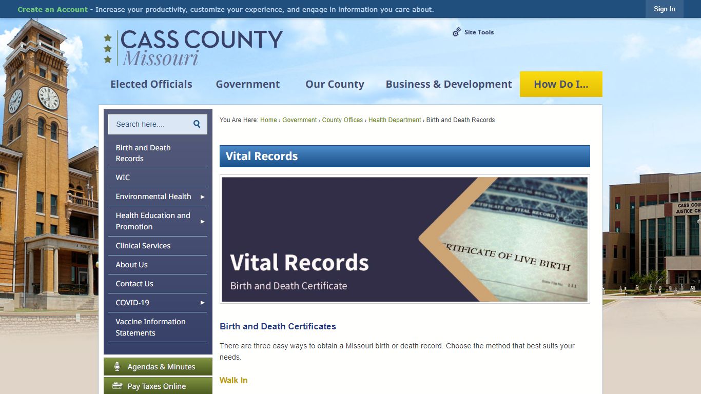 Vital Records | Cass County, MO - Official Website