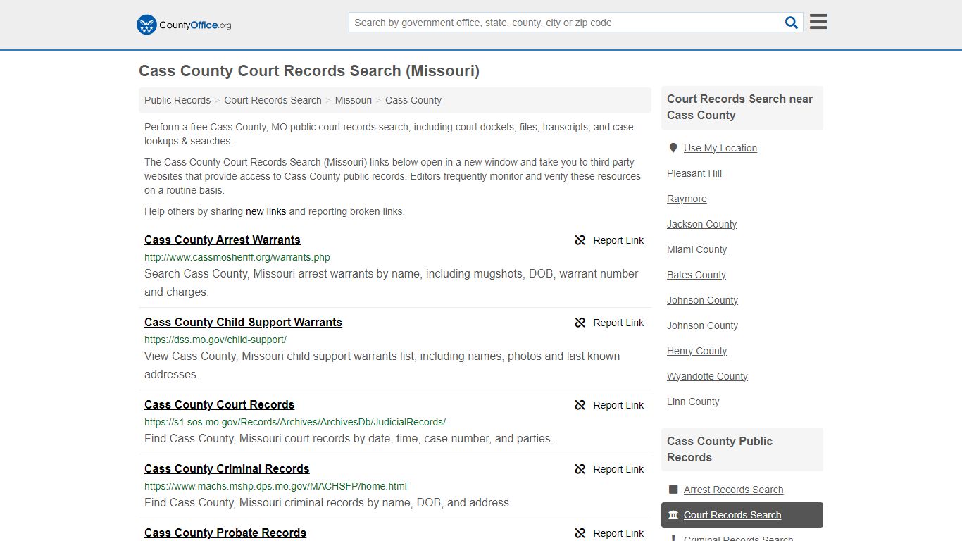 Cass County Court Records Search (Missouri) - County Office