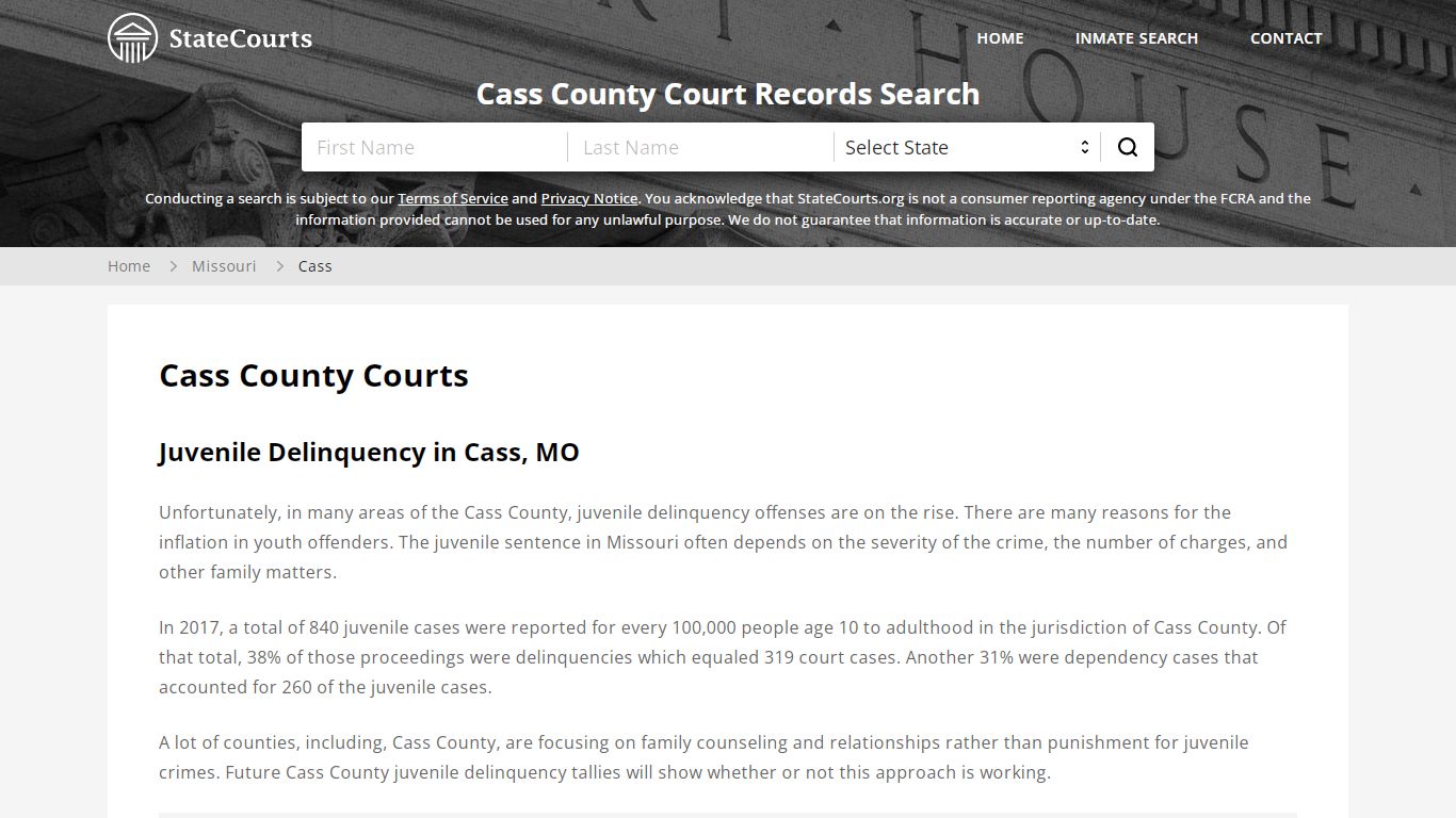 Cass County, MO Courts - Records & Cases - StateCourts